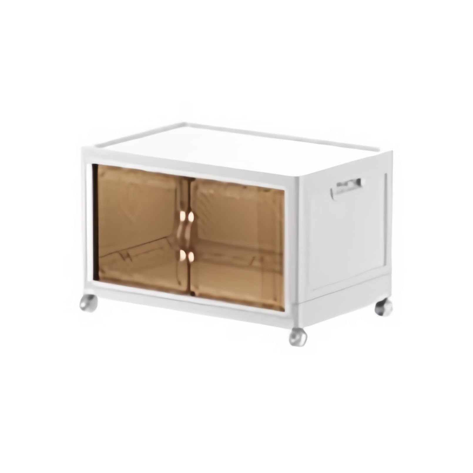 Contenedores de almacenamiento plegables con ruedas, apilables de plástico, cajas de almacenamiento plegables con tapas para el hogar, oficina, escuela y dormitorio, color blanco