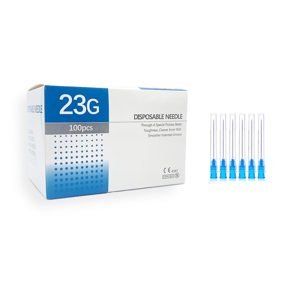 100 Pack (23G 1.5inch/38mm) Stainless Steel Dispensing Equipment Accessories | Lab Supplies | Multiple Uses | Individually Sealed | UK Based Brand