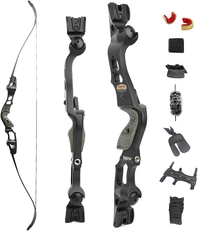 62 Inch ILF Recurve Bow with Gordon Limbs 25-60Lbs Metal Riser Competition Athletic Recurve Bow for Adult Right Handed Hunting Longbow