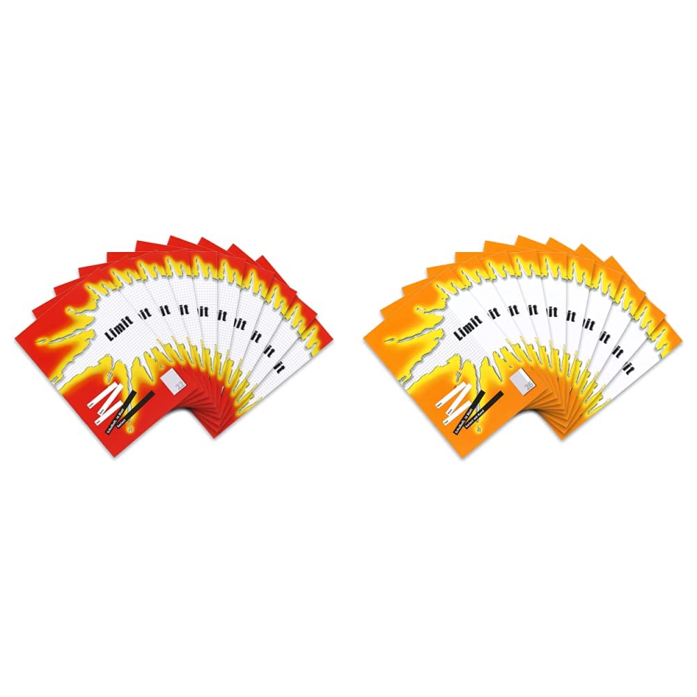 Limit Schulheft 10er Pack A4 Lineatur 22 - kariert 16 Blatt ohne Rand rot & Schulheft 100050511 10er Pack A4 Lineatur 26 - kariert mit Rand 16 Blatt orange