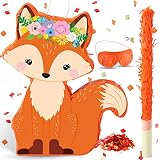 Fox Birthday Pinata Woodland Theme Pinata Includes Stick Blindfold Confetti Woodland Animal Pinata F