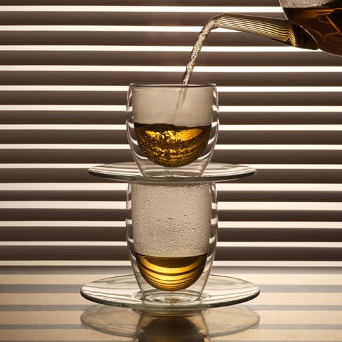 Bodum PAVINA Double-Walled Glasses - Pack of 2, 350ml Latte Cups - Dishwasher Safe Thermal Borosilicate Glass - Image 3