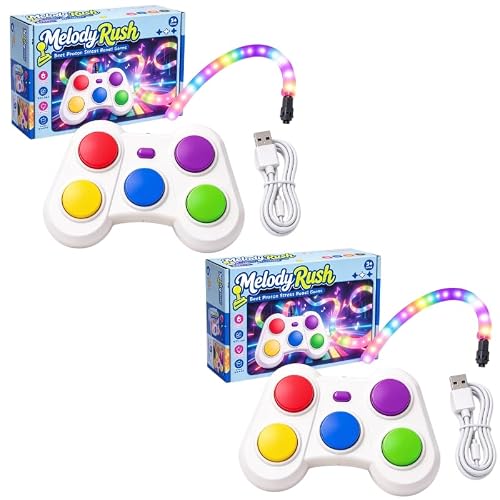 [AOKOWN] 【知育のプロ推薦】光るリズムゲーム機 チェイシングライトゲーム プッシュポップ 電動 光る 知育玩具 集中力 おもちゃ