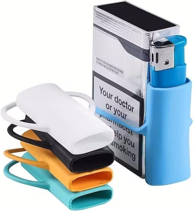 2pcs/set Colorful Silicone Lighter Case Protector - Durable, Scratch-Resistant, Anti-Slip Design with Drawstring Closure, White