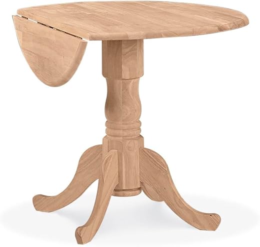 International Concepts T-36DP 36-Inch Dual Drop Leaf Table, Unfinished