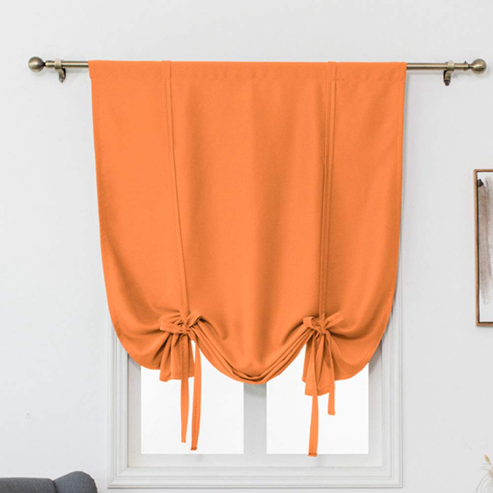 Xiao Hua Blackout Tie Up Curtain Thermal Insulated Window Adjustable Balloon Curtain Shade for Small Window Rod Pocket (46
