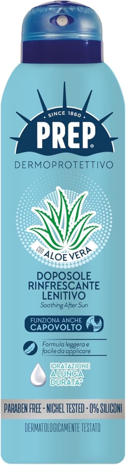 PREP, Spray Doposole, Idratante e Lenitivo, Sollievo Immediato, Prolunga Abbronzatura, con Aloe Vera, Formato 150 ml
