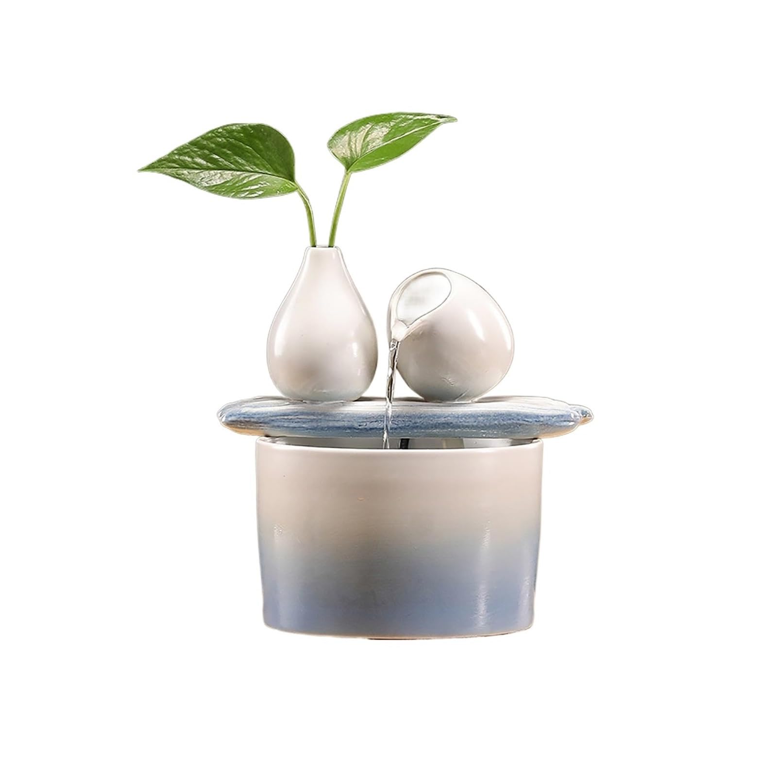 Water Feature Ceramic Tabletop Water Fountain for Indoor and Outdoor Home Decoration Table Desktop Office Indoor Fountains