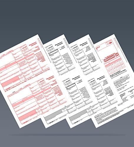 25 Pack 1099 MISC Forms 2022, 4 Part 1099-MISC Tax Forms for 25 Vendors, QuickBooks and Accounting Software Compatible
