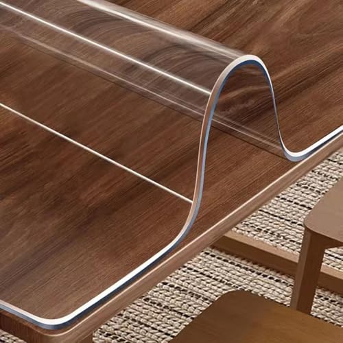 Tovaglia protettiva trasparente per tavolo, spessore 2 mm, impermeabile e oleorepellente, in PVC, per cucina, sala da pranzo, scrivania e piani in legno, protezione della superficie