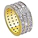 JINAO 18K Gold 10mm 3 Rows ETERNITY Wedding Engagement Band MICROPAVE CZ Iced Out Mens Ring (10)
