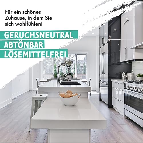 Anton Bad- und Küchenfarbe | Frische Weiss | Spezialfarbe | Direkt auf Schimmel mit Sofortwirkung & Vorbeugung | deckt beim ersten Anstrich (1 Liter 6-8m2)