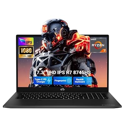 NIMO 17.3" Gaming Laptop, AMD Ryzen 7 8745HS (Up to 4.9GHz Beat R9 7940HS) 32GB RAM 1TB SSD Radeon 780M, Backlit Keyboard Fingerprint, 100W Fast PD for Work & Gaming 2-Yr Warranty