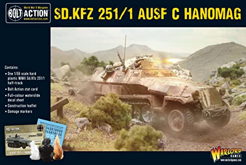 Warlord Bolt Action Sd.Kfz 251/1 Ausf C Hanomag Half Track 1:56 WWII Military Wargaming Plastic...