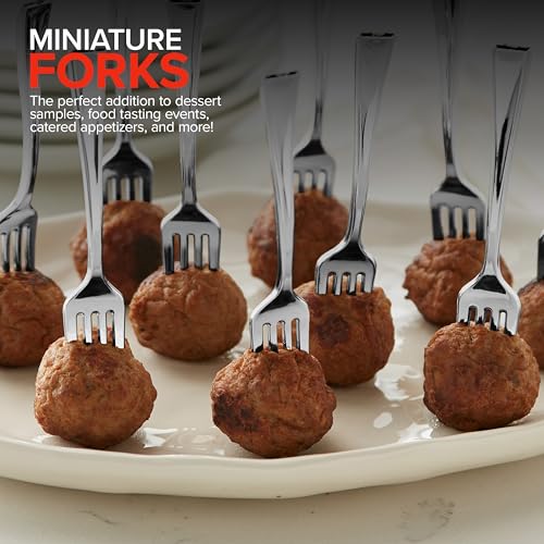 image for Stock Your Home Silver Mini Forks 4 Inch (80-Count) Disposable Plastic