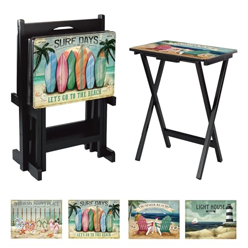 Cape Craftsmen Rectangular TV Trays Table | Set of 4