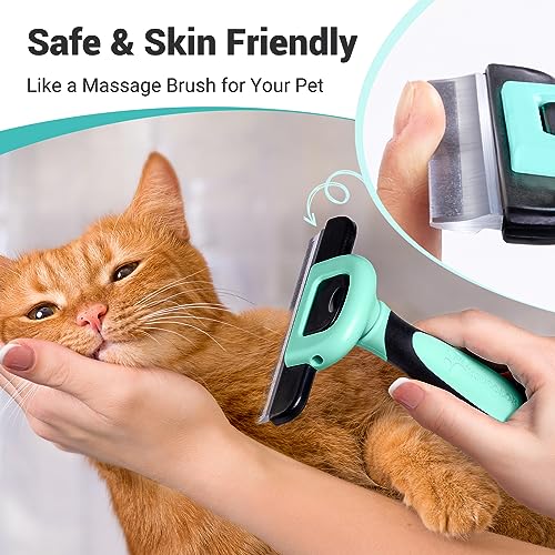 Image of MIU COLOR Pet Grooming Brush, Deshedding Tool for Dogs & Cats, Spring Green | Effectively Reduces Shedding by up to 95%,Safe and Comfortable for Short Medium and Long Pet Hair