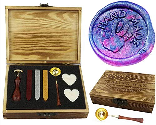 Cachet de cire kit cuillère en bois pour emballage cadeau, carte et enveloppe