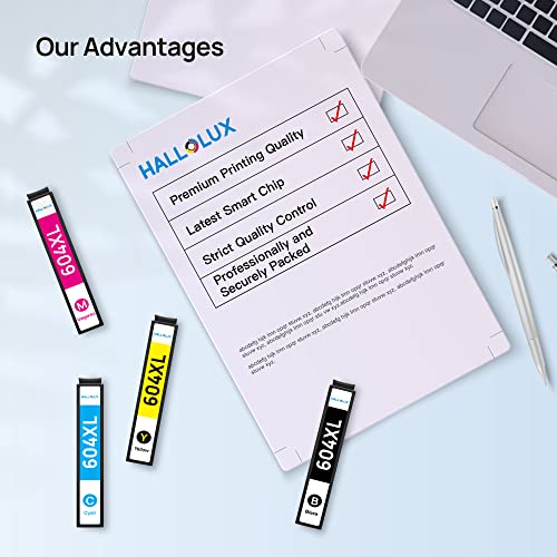 HALLOLUX for 604XL Ink Cartridges Multipack High Yield Compatible for Epson for 604 XL for XP-2200 XP-2205 XP-3200 XP-3205 XP-4200 XP-4205 WF-2910DWF WF-2930DWF WF-2935DWF (Black Cyan Magenta Yellow) - Image 3