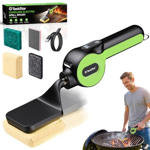 TaskStar Bristle-Free Electric Grill Brush Fire-Resistant BBQ Grill Cleaner