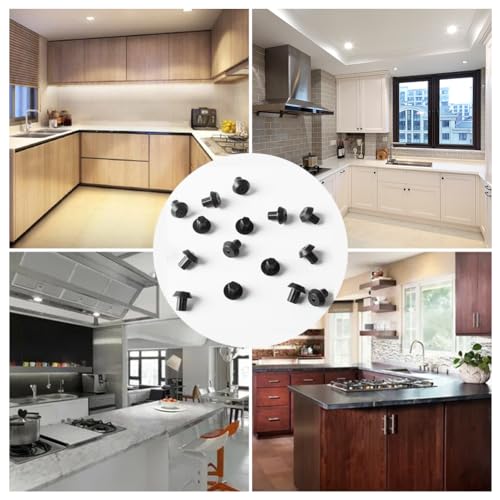 Gasherd Fußauflage Mit Rost Gummifüße, Schwarze Gummiabdeckungen, Brenner Füße - Kompatible Rostgummifüße für Brennerrostfüße, 16 Stück