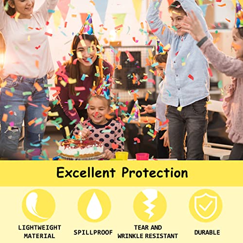 Image of SietDESEO 2 Pack Plastic Lace Tablecloth 54 X 108 Waterproof Disposable Lace Table Cover for Wedding Party Birthday Camping Bridal Shower Tablecloth Plastic