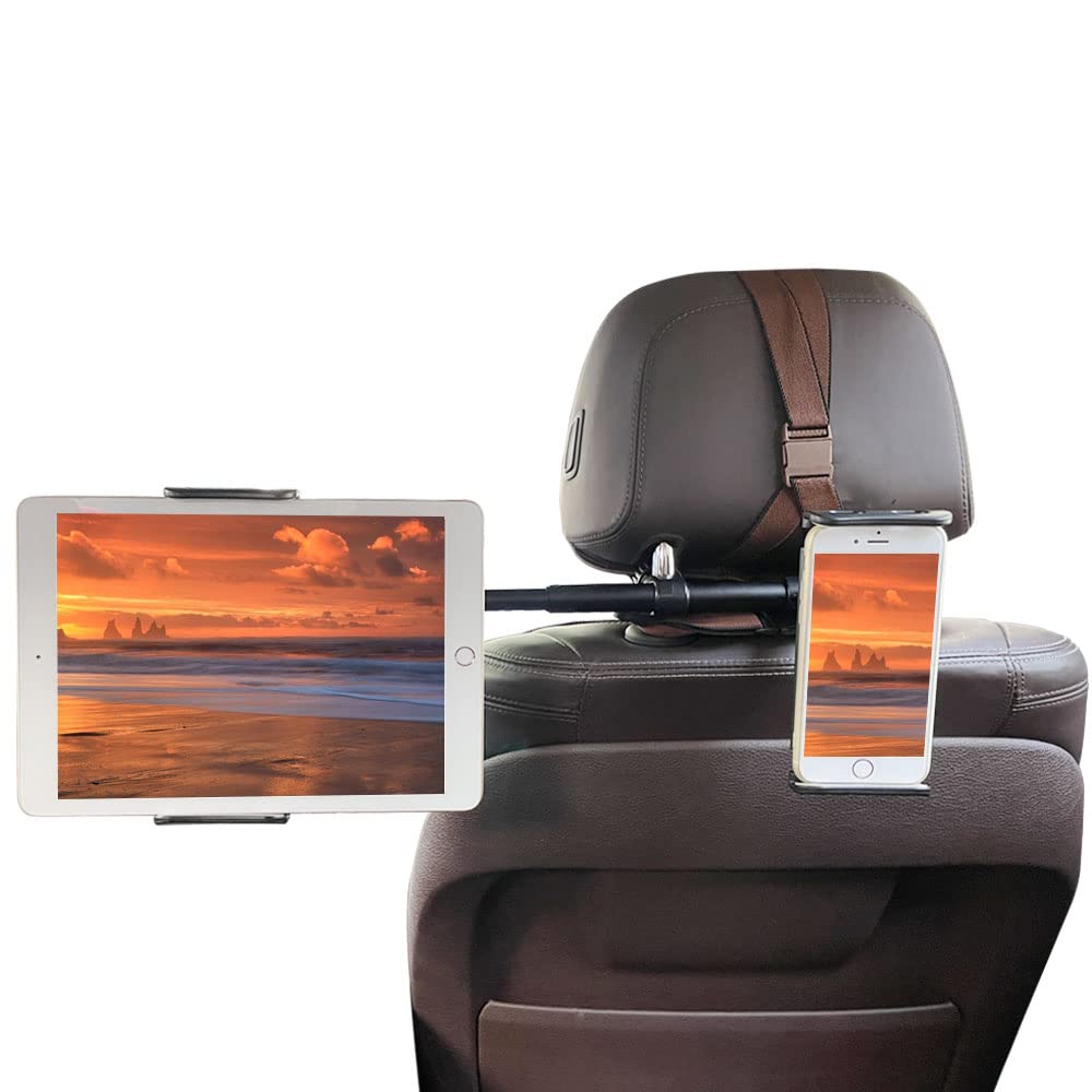 ZANOLY Car Headrest Mount Holder Backseat Stand Cradle for iPad Pro Air Mini |Tablets | Nintendo Switch | Galaxy Tabs or Other 4.8'' to 8'' Wide Devices