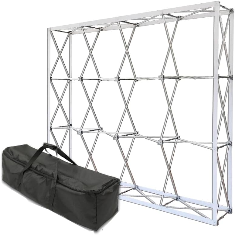 Collapsible Pop Up Display Stand Backdrop for Trade Show Booth Display, 7.5x10 FT Tension Fabric Sign Holders for Tradeshow Display, Business, Weddings & Advertising - Stand Only