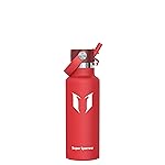Super Sparrow Insulated Water Bottle - 17 Oz - Standard Mouth FlipFlow Flask - BPA Free, Leak Proof Drink Bottle- Ergonomic Straw Water Bottles for Work, Gym, Travel, Sports