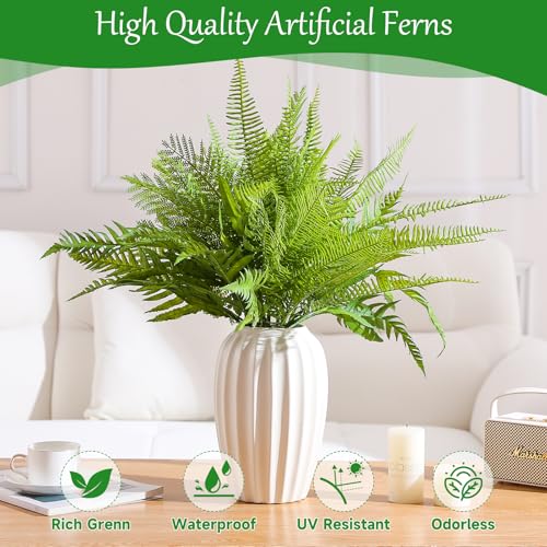 Veryhome Artificial Ferns for Outdoors 31" Large Fake Greenery Stems Boston Faux Plants UV Resistant Artificial Plant for Garden Planter Window Porch Home Indoor Outdoor Decor - Cosy Home Interiors Veryhome Artificial Ferns for Outdoors 31" Large Fake Greenery Stems Boston Faux Plants UV Resistant Artificial Plant for Garden Planter Window Porch Home Indoor Outdoor Decor - Image 8