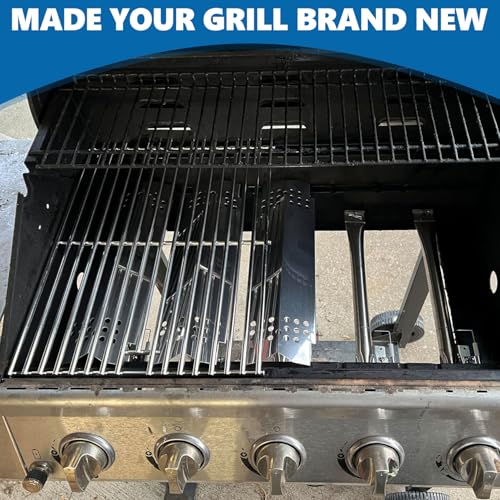 Image of Replacement Parts for Nexgrill 4-Burner 720-0830 720-0830H 720-0830D 720-0783C, Stainless Steel Grill Grate, Heat Shield Plates, Burner Tubes, Igniters Kit for Cuisinart CGG-7400 Replacement Parts