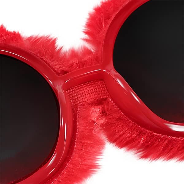 FEISEDY Women Plush Fuzzy Cat Eye Sunglasses Punk Soft Velvet Shades Ladies Handmade Party Masquerade Eyewear B2877 - Image 7