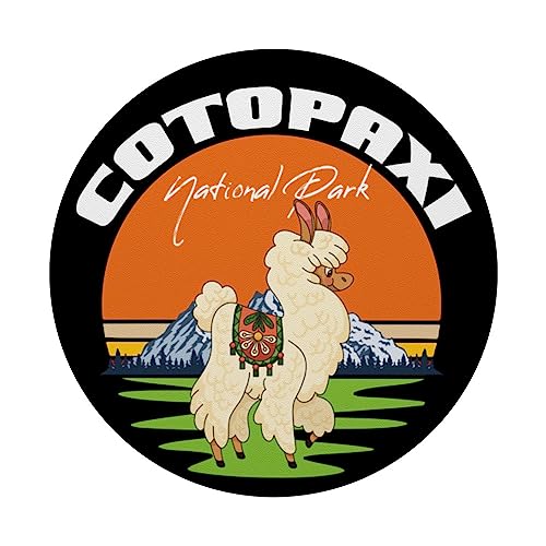 National Park Cotopaxi Ecuador Souvenir Llama in Nature PopSockets Swappable PopGrip, Black - Image 3