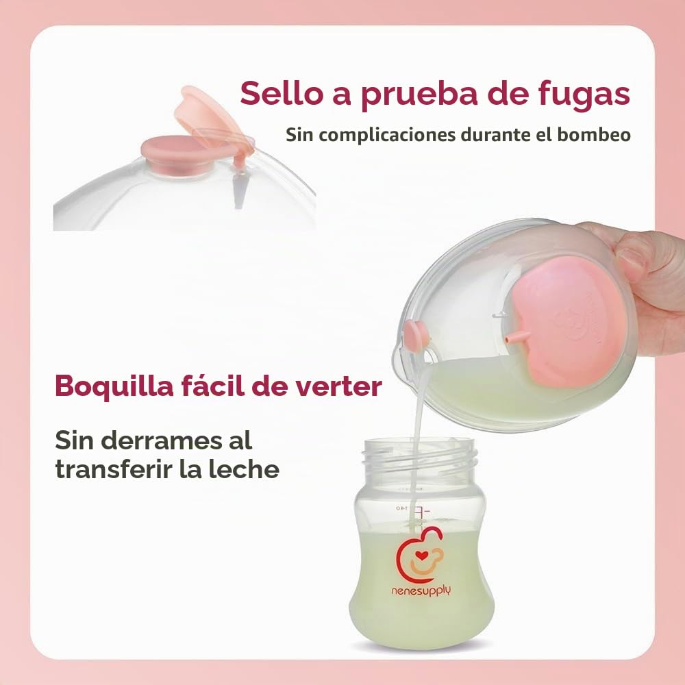 Nenesupply Vasos de colección manos libres compatibles con extractores de leche Spectra S1 S2 9 Plus Cara Cups 24 mm, bridas de silicona de repuesto para piezas de bomba Spectra, accesorios de 19