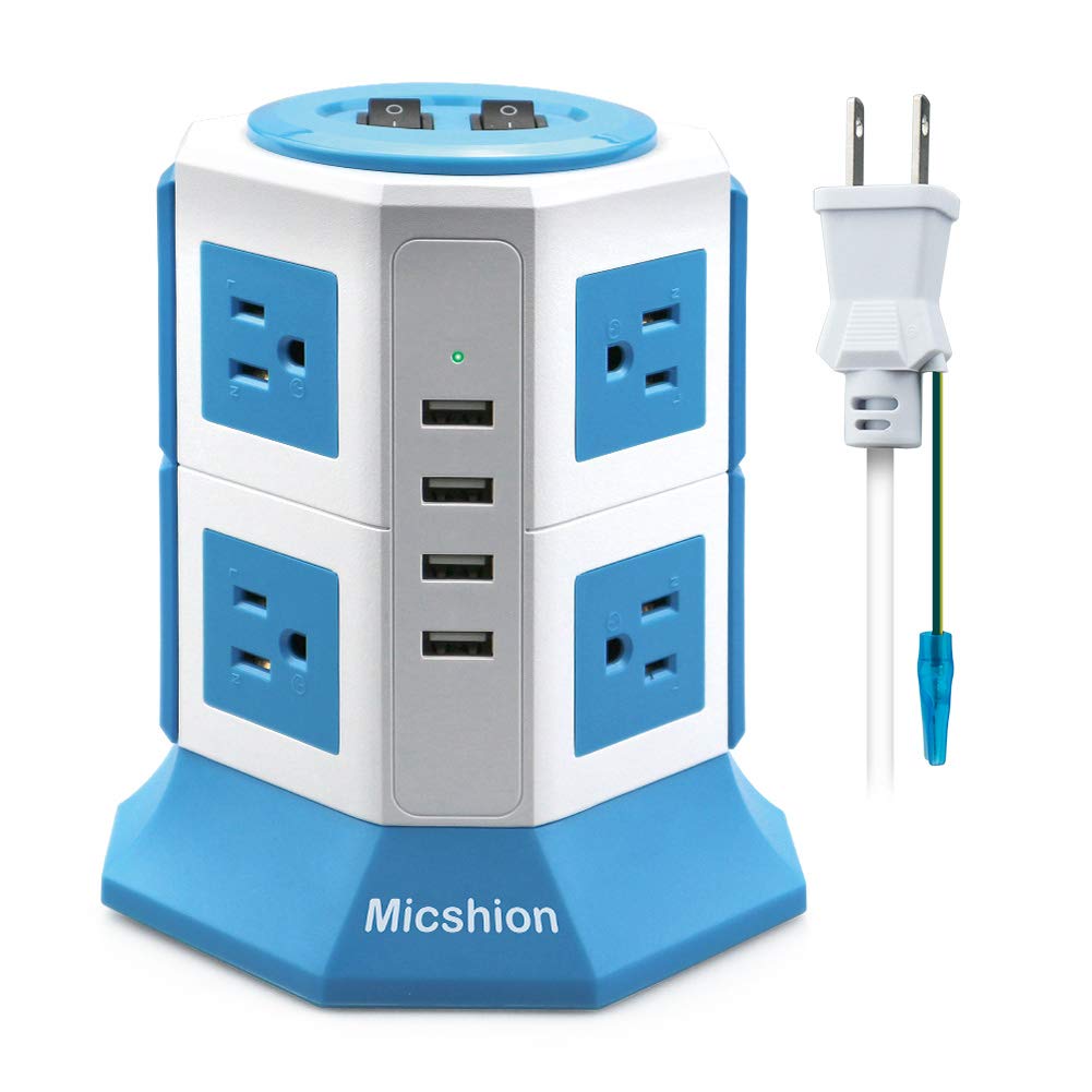 Amazon.co.jp: Micshion 電源タップ タワー式 コンセント 2つの