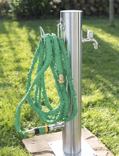 Wasserzapfsäule Westfalia Wasserwelten aus Edelstahl mit Schlauchhalter