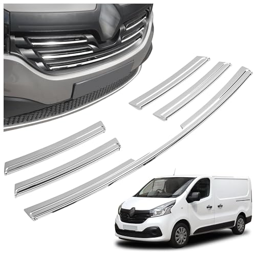 CHROMEMASTER | Compatible con Renault Trafic 2014-2019 | Molduras del Radiador Delantero; Rejillas para el Coche; Acero inoxidable Pulido | Nuevo, Atractivo Aspecto del Vehículo