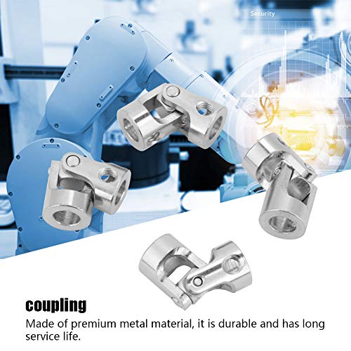 FLEXMAN 4Pcs Shaft Coupling Motor Connector, Nickle Plated Iron Flexible Shaft Coupler Connector for Connecting Model Cars, Model Ships, Robots (Inner diameter 5 * 5mm)