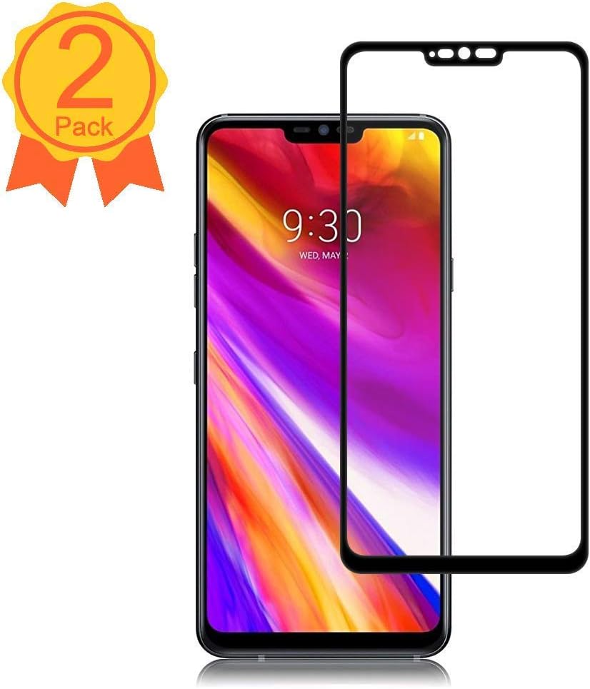 StinkLight[2 Pack] LG G7 ThinQ Screen Protector 9H Hardness/Anti-Scratch/Anti-Fingerprint/Full Coverage/High Definition/Ultra Clear/Tempered Glass Compatible LG G7 ThinQ Screen Protector(Black)