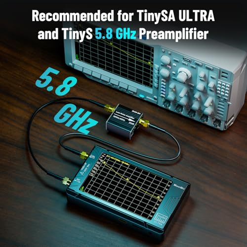 Image of SeeSii TinySA Ultra+ Spectrum Analyzer with ZK06-20dB Low Noise Amplifier, 4.0 Inch 100 kHz to 5.4 GHz Handheld Tiny Frequency Analyzer with 32Gb Card,100kHz to 800MHz MF /HF /VHF UHF Input