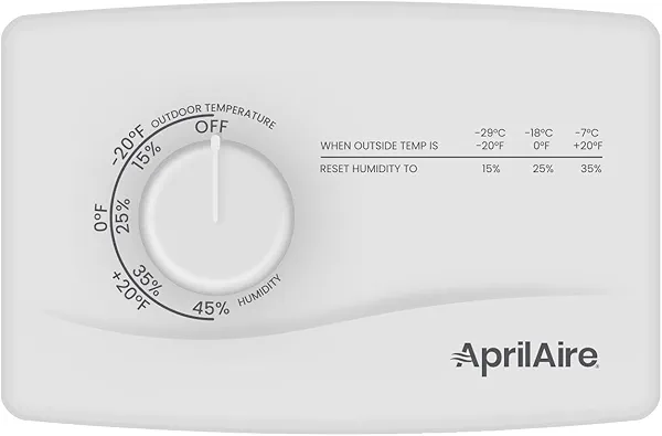AprilAire 4655 Manual Whole-House Duct or Wall Mounted Humidifier Control Humidistat for AprilAire Whole-House Humidifiers, Low Voltage 24VAC