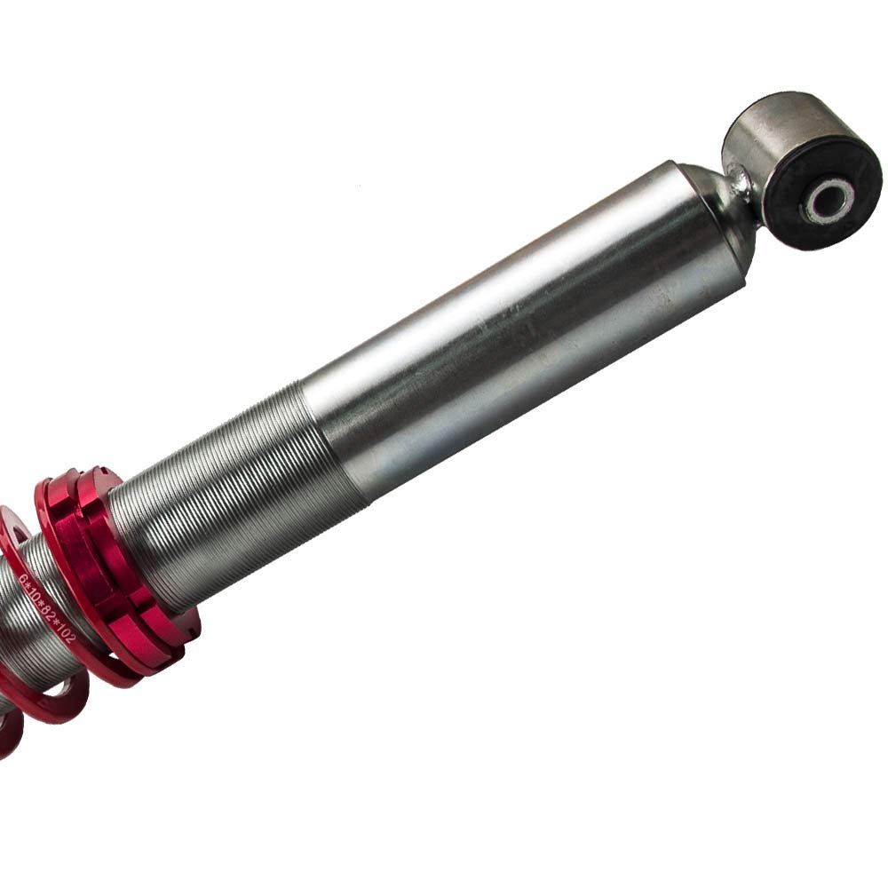 maXpeedingrods 4X Coilover, Amortiguador para Seat Toledo 1L, para VW Golf MK2 MK3 Vento Corrado Jetta Mk2 Altura Regulable, 2 Delanteros y 2 Traseros Resorte Helicoidal, Aleación de Aluminio 6061.