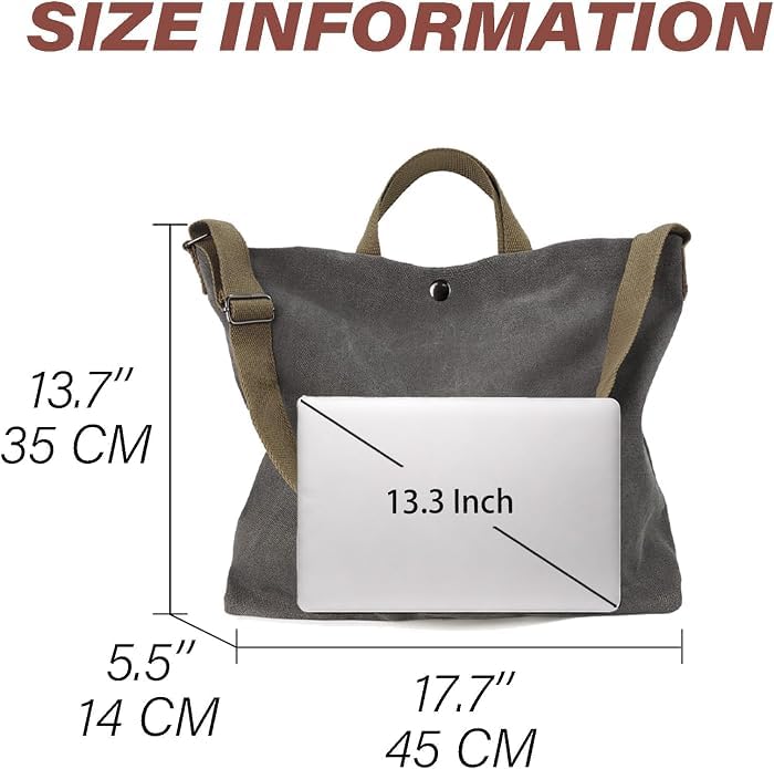 Image of Women Canvas Tote Bag Travel Shoulder Bag Large Capacity Crossbody Top Handle Fashion Handbags