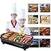 BIYLL Tischgrill elektrisch, Temperaturregler, BBQ Elektrogrill, 1300 Watt, große Grillfläche 39 * 84 * 24 cm, schwarz.