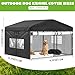 Chunm Outdoor Dog Kennel Cover 8'D x 8'W x 5'H Full Coverage with Clear PVC Window 600D Oxford Fabric Windproof Waterproof Protection Anti UV for Dog Kennels, Cover Only
