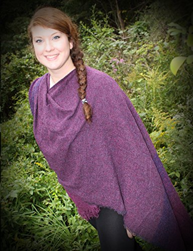 Wool Ruana Kerry Woollen Mills Burgundy Made in Ireland2