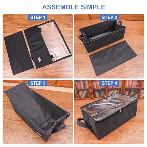 BOATISLE DVD Case Holder with Clear Lid, DVD Storage Box 4Pack Black by BOATISLE - Used condition - Image 4
