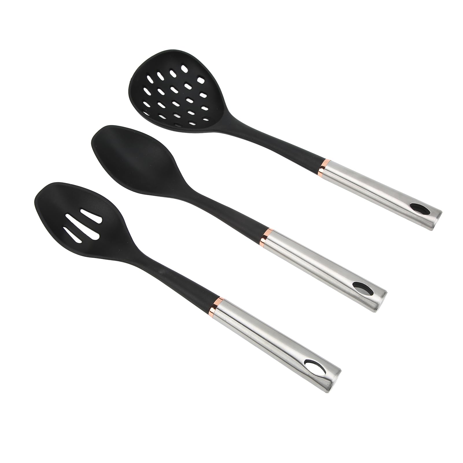 14-teiliges Kochutensilien-Set aus Silikon, Küchenutensilien-Set aus Edelstahl mit Wärmeisolierten Griffen, Flexible, Kratzfeste Werkzeuge für die Küche zu Hause und Im Restaurant