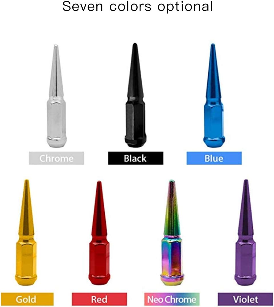 20 pcs Wheel Lug Nuts Spiked Red m14x1.5 with 1 Socket Key