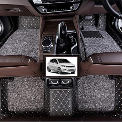 Image of Vahan Expo Premium 7D Car Mat Full Set for TATA Tiago i-CNG (2021-2024) || Luxury Leather Double-Stich 7D Car Floor Mat Complete Set || 100% Waterproof and Washable || Black
